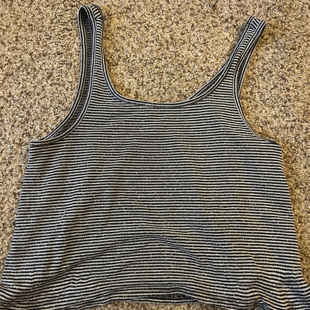 Striped Black and White Women's Tank Top